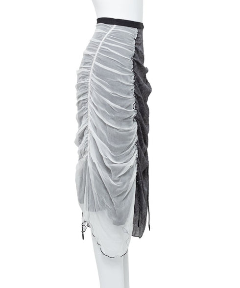 Drape Gather Lace Skirt
